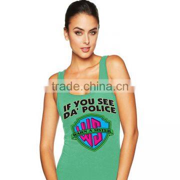 Wholesale Fashion Design New Model Women Fitness Stringer Custom Tank Top Printed photo-4