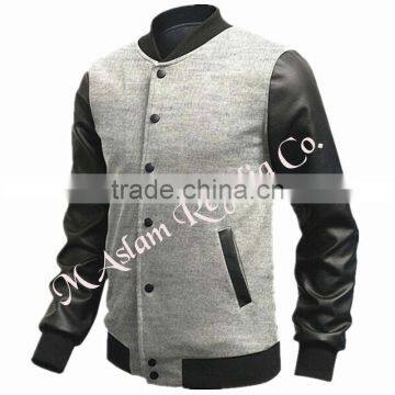 High Quality Varsity Jacket ,320 GSM Fleece Jackets, Black and white jacket