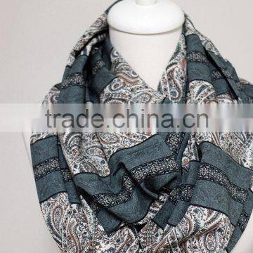Floral Tribal Pattern Infinity Scarf, Circle Scarf, Scarves, Spring - Fall - Winter - Summer Fashion photo-4