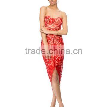 Fashion Sweetheart Neck Strapless Cocktail Dress With Graduated Hem
