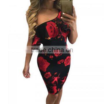 Fashion Retro Sexy Off Shoulder Lady Dress