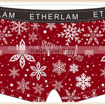 Merry Christmas 88% Polyester 12%Elastic Waist Men Underwear Men Boxer Brief photo-2