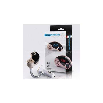 New Car Bluetooth Handsfree Kit with Dual Usb Car Charger FM Transmitter Car Mp3 GT86