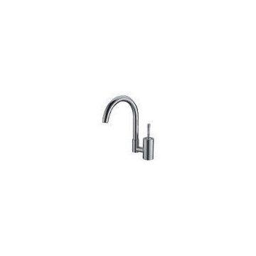 Brass Polished Kitchen Single Lever Mixer Taps , High ARC Faucet