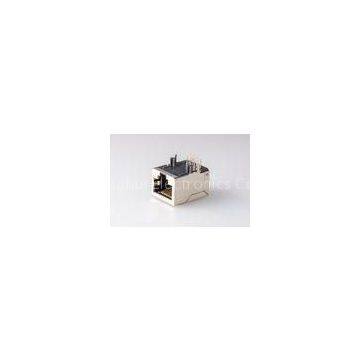 Shield Side Entry Female RJ45  Network Connector , 8p8c Telecom PCB Jack ( RoHS )