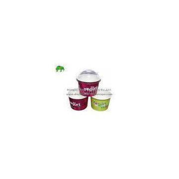 Red / Green Recycled Insulated 16oz Paper Ice Cream Cups With 100% Virgin Pulp