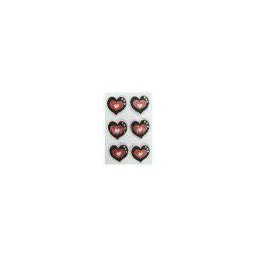 Custom Heart Shaped Stickers Pink Glitter For Valentines Day