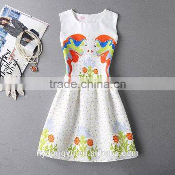 kissing beauty rosy r women printed A line dress/sym rose multi design sleeveless A line dress skirt