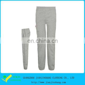 4-Way Stretch Solid Grey Cotton Jogging Long Toursers With Black Piping