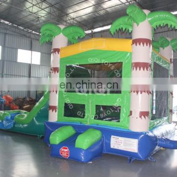 jungle inflatable bouncy castle, custom jumping castle with water slide