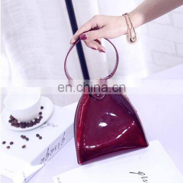 Creative Design Fashion Bright PU Leather Triangle Shoulder Bag Casual Daypack Bags photo-3