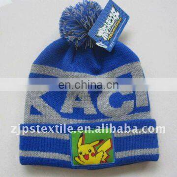 Pocket Monsters 100% acrylic knitted hats,cuff beanie