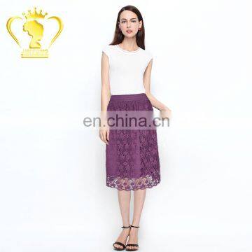 High Quality Elegant Women Long Lace Tulle Skirt photo-4