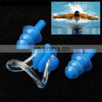 Soft Silicone Swimming Nose Clip and Ear Plug Set Earplug, Random Color Delivery