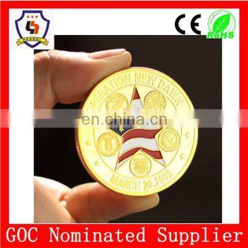 gold plated souvenir coins challenge coin metal round coin (HH-souvenir coin-0011)