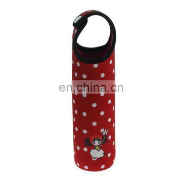 white dot digital printing black sewn edge wine water bag