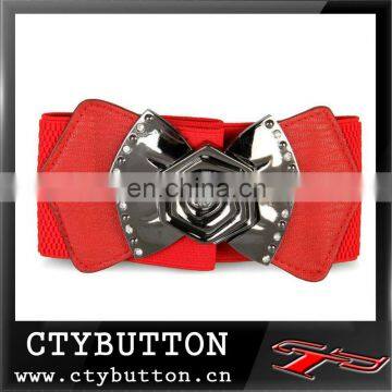 fashion red wide elastic belt for women