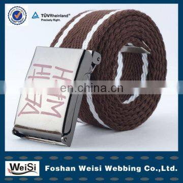 promotion deth wish alloy buckle custom fashionable boy woven belts