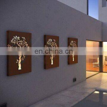 Corten steel metal trees wall art / wall panel for hotel