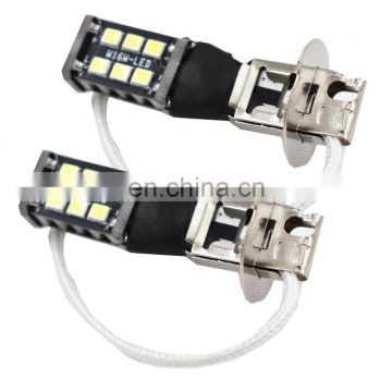 2pcs HID White 6000K LED H3 15W High Power 2835 Fog Driving DRL Light Bulb 12V