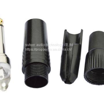 6.35 mm Mono Male Jack Phone Plug Audio Connector Gold Tip photo-2