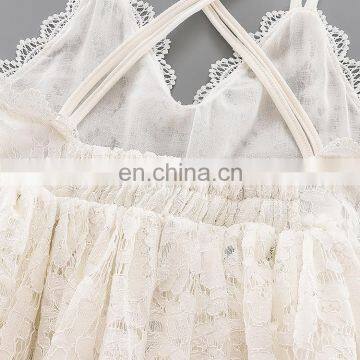 A0185# Girls Dress 2020 Summer Cotton Sleeves Lace Backless Clothes Kids Dress photo-5