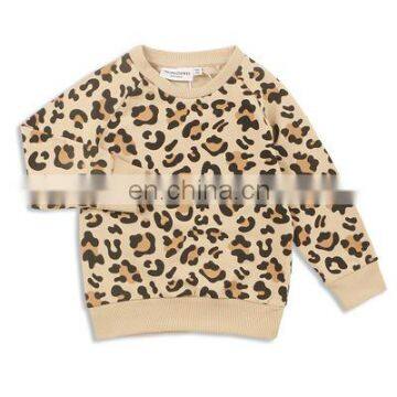 New medium and small children boys and girls baby children's hoodie neutral leopard print