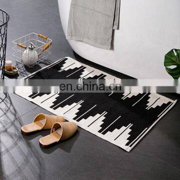 Wholesale cotton woven floor mats bedroom rugs silk printing by hand custom print rug for kitchen