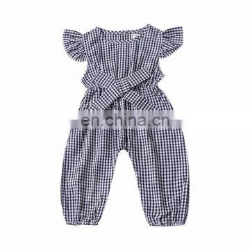 2019 New Summer Baby Girls Plaid Cotton Romper Wholesale Baby Clothing Free Ship photo-3