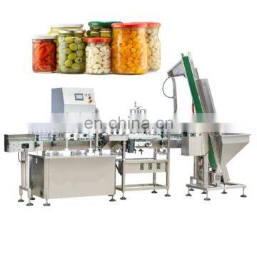 Automatic feeder twist off vacuum screw pe plastic glass jar bottle capping machine for sale