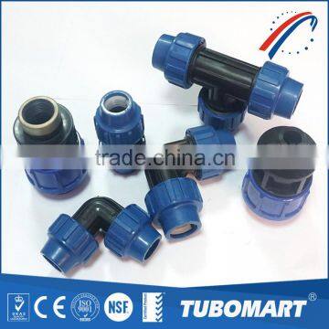 2016 NEW PP compression Fittings Manufacturer PP Plastic Pipe fittings for PE PIPE                        
                                                Quality Choice