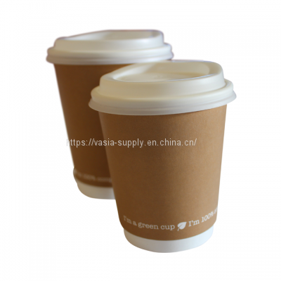 12oz single wall paper coffee cups with lid custom printed kraft paper offset printing eco friendly paper cups