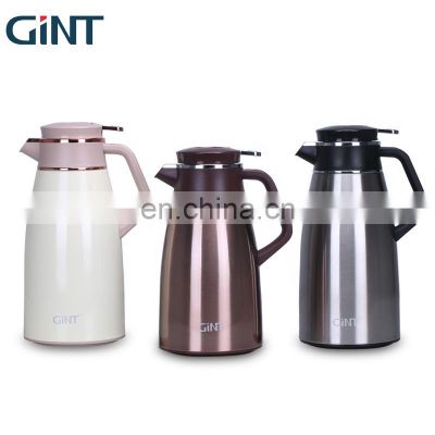 GiNT 1.3L High Quality Stainless Steel Outer Glass Inner Coffee Pots with Handgrip and Lid