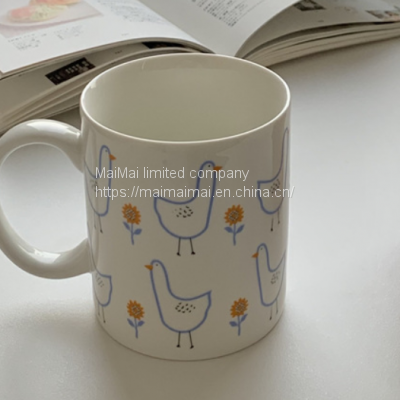Korean Retro Lovely Ceramic Mug Girl Breakfast Lovers Cup photo-2