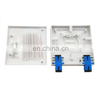 2 Cores FTTH Fiber Optic Face Box Fiber Face Plate Panel Terminal Box Faceplate Outlet 2 port fiber box