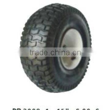 15" X6.00-6 Steel Rim Rubber Pneumatic Lawn Mower Wheel Quality Choice photo-3