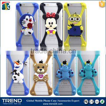 universal cute cartoon frame bumper silicone phone case for iphone 6 smartphone