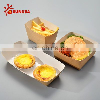 Disposable kraft food packaging paper food serving tray