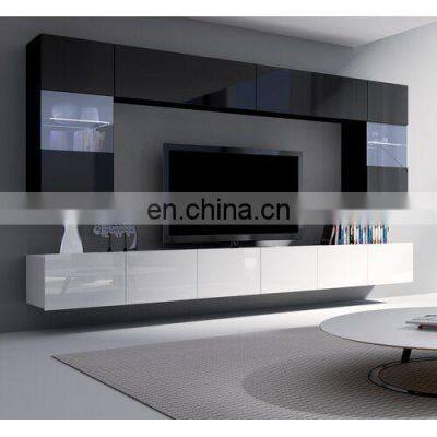 Modern New Design High Gloss Television Wood TV stand LED Light Living Room Cabinets