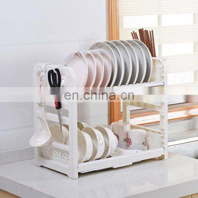 New products double tier plastic cutlery drainer kitchen holder dish rack