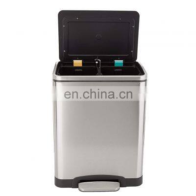 High Quality Thick Material 30 Liters Classify Trash Can Soft Closed Anti-fingerprinting Pedal Bin Kitchen Use Rubbish Pedal Bin photo-3