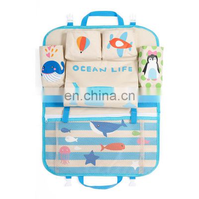 Creative cartoon car seat back storage bag hanging type baby child travel car interior accessories storage bag