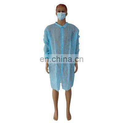 blue PP lab coat disposable button working clothes