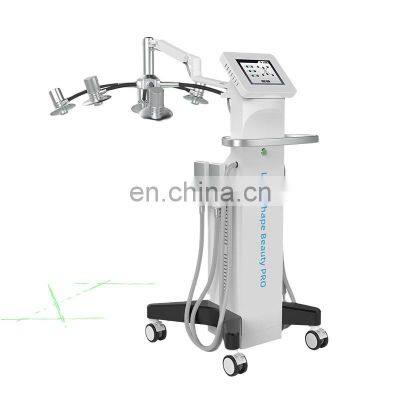 Professional 3 in 1 ems 532nm 6D green cold laser therapy slimming fat emoval machine with cryo pads