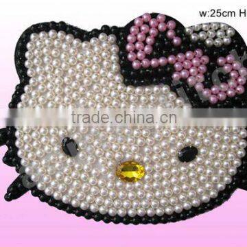 hello kitty plastic pearls patch for bags, gifts and crafts