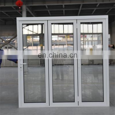 Factory Manufacturer Supplier glass 3 sash panel Powder Coated bi folding windows for menu price list