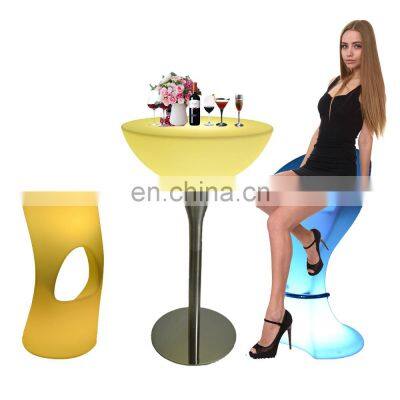 led chair /Waterproof illuminated remote control rgbw color change garden furniture portable bar stools