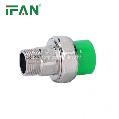 IFAN Hot Sale Plastic Green PPR Tube Fittings Brass Thread Male Union