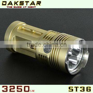 DAKSTAR ST36 3250LM CREE XML T6 18650 Aluminum High Power Search Rechargeable LED Flashlight