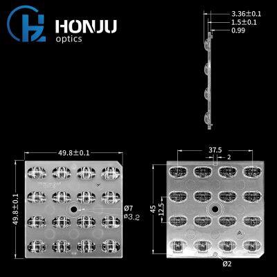 Hongzhu 50X50mm Outdoor Light Lens 5050 PC 16 In 1 Led Outdoor Lighting Street Light Lens photo-3